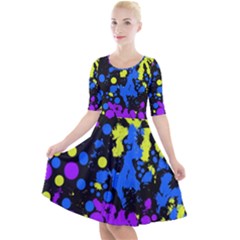 Painted Design 5 Quarter Sleeve A-line Dress by impacteesstreetweartwo