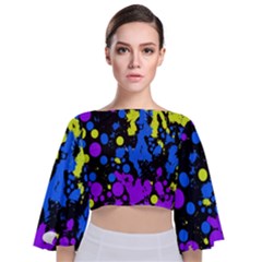 Painted Design 5 Tie Back Butterfly Sleeve Chiffon Top by impacteesstreetweartwo