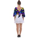 Painted Design 5 Tie Back Butterfly Sleeve Chiffon Top View2