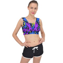 Painted Design 5 V-back Sports Bra by impacteesstreetweartwo