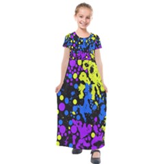 Painted Design 5 Kids  Short Sleeve Maxi Dress by impacteesstreetweartwo