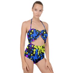 Painted Design 5 Scallop Top Cut Out Swimsuit by impacteesstreetweartwo