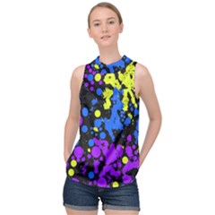 Painted Design 5 High Neck Satin Top by impacteesstreetweartwo