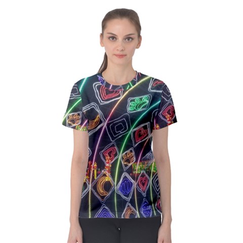 Dragon Lights Women s Sport Mesh Tee by Riverwoman