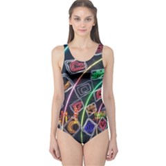 Dragon Lights One Piece Swimsuit by Riverwoman