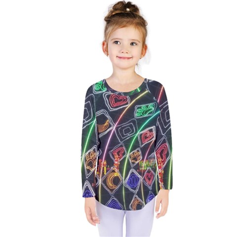 Dragon Lights Kids  Long Sleeve Tee by Riverwoman