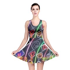 Dragon Lights Reversible Skater Dress by Riverwoman