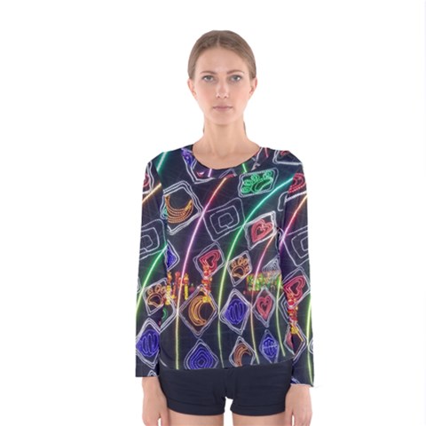 Dragon Lights Women s Long Sleeve Tee by Riverwoman