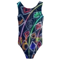 Dragon Lights Kids  Cut-out Back One Piece Swimsuit by Riverwoman