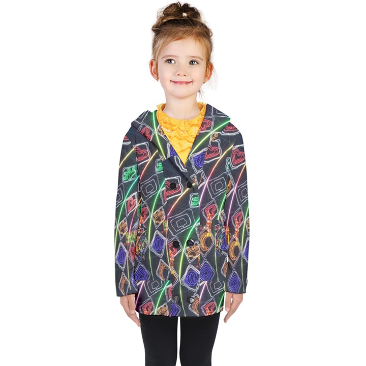 Dragon lights Kids  Double Breasted Button Coat