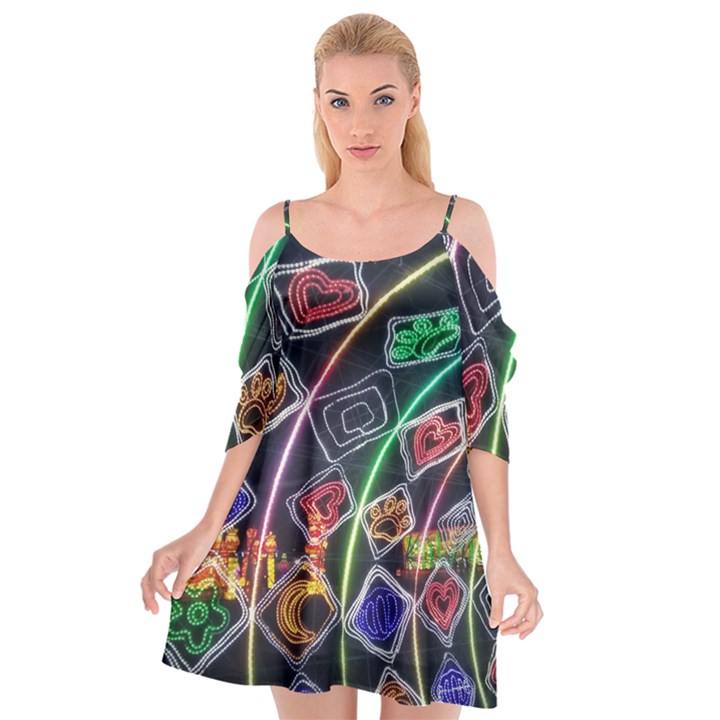 Dragon lights Cutout Spaghetti Strap Chiffon Dress