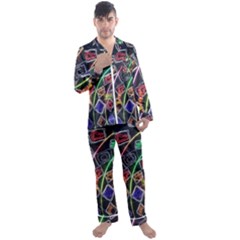 Dragon Lights Men s Satin Pajamas Long Pants Set by Riverwoman