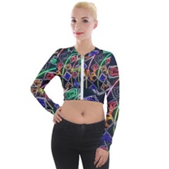 Dragon Lights Long Sleeve Cropped Velvet Jacket