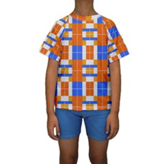 Checkered 5 Kids  Short Sleeve Swimwear