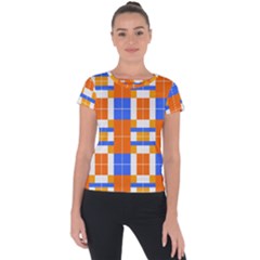 Checkered 5 Short Sleeve Sports Top 