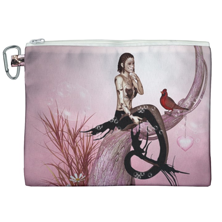 Wonderful Dark Mermaid Sitting On A Tree Canvas Cosmetic Bag (XXL)