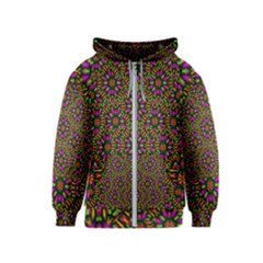 Paradise Flower In The Jungle Kids  Zipper Hoodie by pepitasart