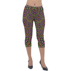 Paradise Flower In The Jungle Lightweight Velour Capri Leggings  by pepitasart