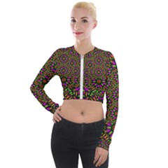 Paradise Flower In The Jungle Long Sleeve Cropped Velvet Jacket by pepitasart