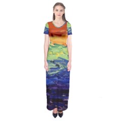 Days Of Future Past Short Sleeve Maxi Dress by arwwearableart