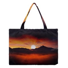 Sunset Sun Light Landscape Medium Tote Bag by Pakrebo