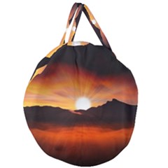 Sunset Sun Light Landscape Giant Round Zipper Tote by Pakrebo