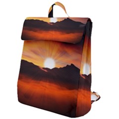 Sunset Sun Light Landscape Flap Top Backpack by Pakrebo