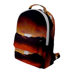 Sunset Sun Light Landscape Flap Pocket Backpack (large) by Pakrebo