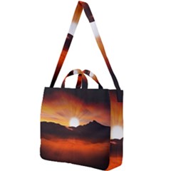 Sunset Sun Light Landscape Square Shoulder Tote Bag by Pakrebo