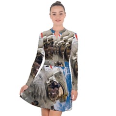 Astronaut Space Shuttle Discovery Long Sleeve Panel Dress by Pakrebo