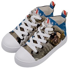 Astronaut Space Shuttle Discovery Kids  Mid-top Canvas Sneakers by Pakrebo