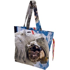 Astronaut Space Shuttle Discovery Drawstring Tote Bag by Pakrebo