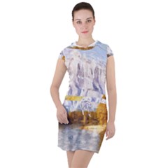 Painting Paint Landscape Nature Drawstring Hooded Dress by Pakrebo