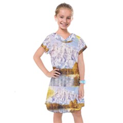 Painting Paint Landscape Nature Kids  Drop Waist Dress by Pakrebo