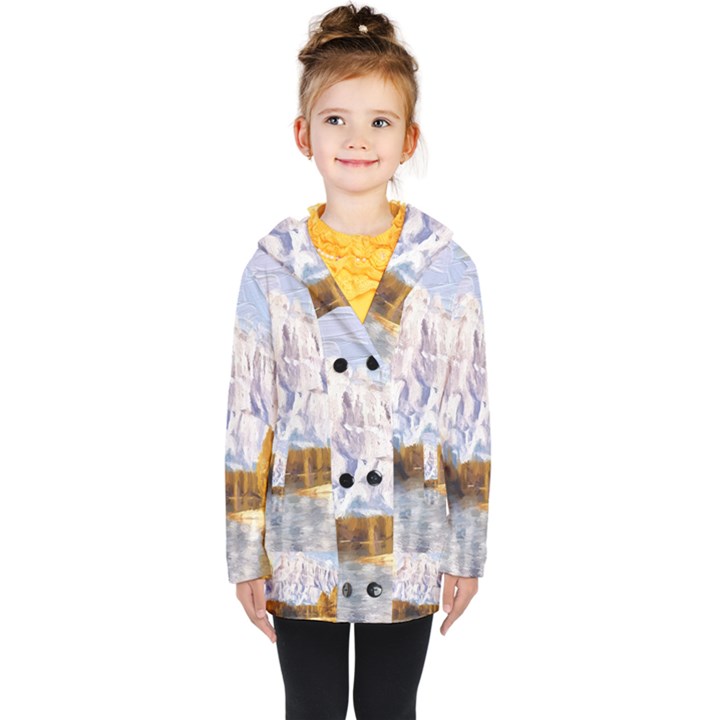 Painting Paint Landscape Nature Kids  Double Breasted Button Coat