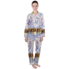 Painting Paint Landscape Nature Satin Long Sleeve Pyjamas Set by Pakrebo