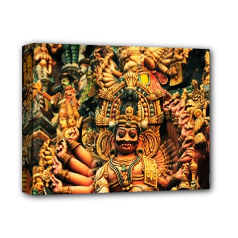 Sculpture Art Temple Tower Deluxe Canvas 14  X 11  (stretched) by Pakrebo