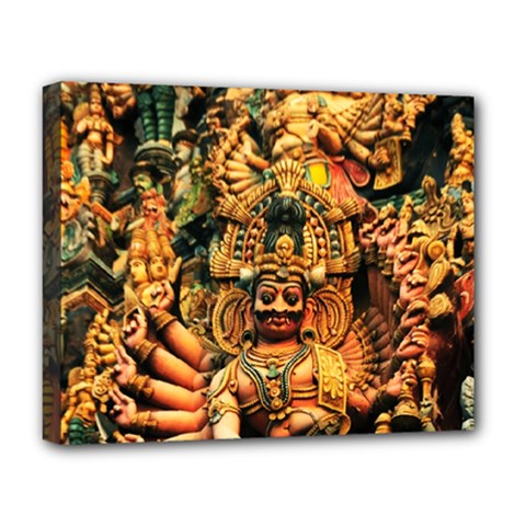 Sculpture Art Temple Tower Deluxe Canvas 20  X 16  (stretched) by Pakrebo