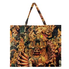 Sculpture Art Temple Tower Zipper Large Tote Bag by Pakrebo