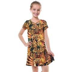 Sculpture Art Temple Tower Kids  Cross Web Dress by Pakrebo