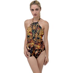 Sculpture Art Temple Tower Go With The Flow One Piece Swimsuit by Pakrebo