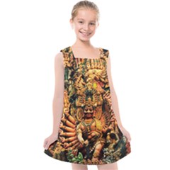 Sculpture Art Temple Tower Kids  Cross Back Dress by Pakrebo