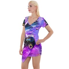 Ski Boot Ski Boots Skiing Activity Short Sleeve Asymmetric Mini Dress by Pakrebo