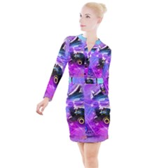 Ski Boot Ski Boots Skiing Activity Button Long Sleeve Dress by Pakrebo