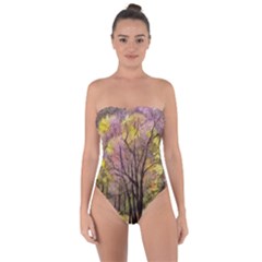 Outdoor Nature Natural Woods Tie Back One Piece Swimsuit by Pakrebo