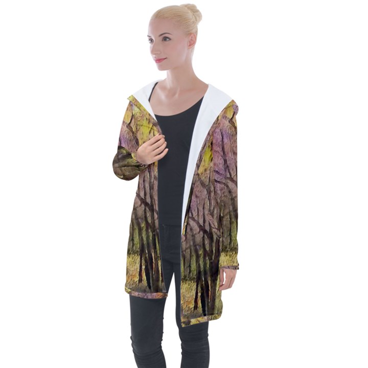 Outdoor Nature Natural Woods Longline Hooded Cardigan