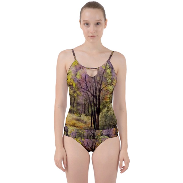 Outdoor Nature Natural Woods Cut Out Top Tankini Set