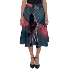 Astronaut Moon Space Planet Perfect Length Midi Skirt by Pakrebo