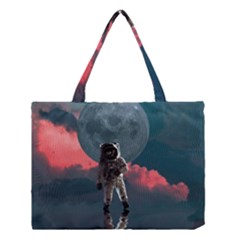 Astronaut Moon Space Planet Medium Tote Bag by Pakrebo