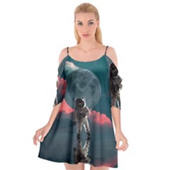 Astronaut Moon Space Planet Cutout Spaghetti Strap Chiffon Dress by Pakrebo